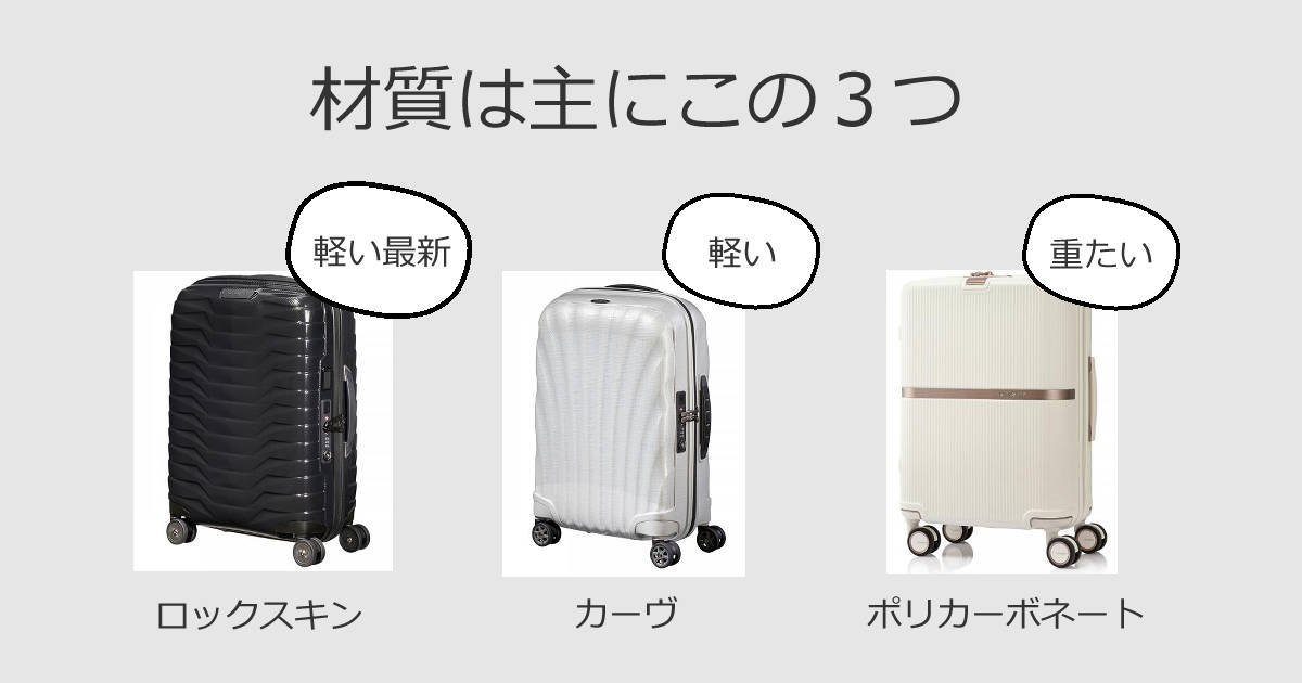 サムソナイトのスーツケースの選び方　ケースの材質（ハード）