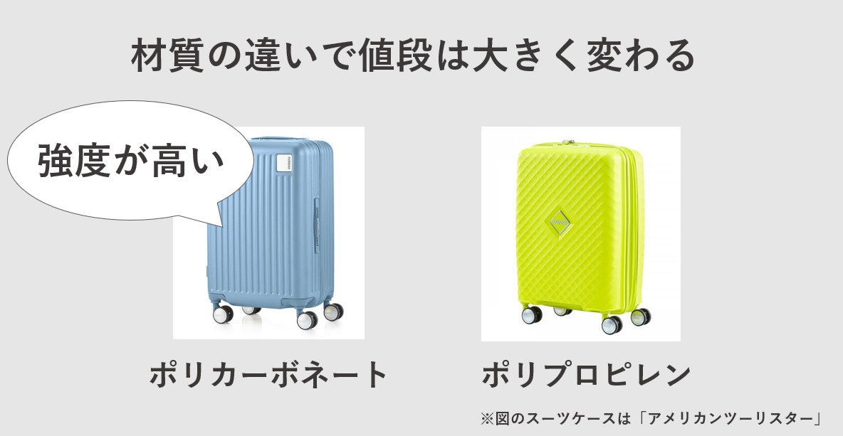 スーツケース　高い　安い　違い　本体の材質